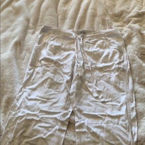 White linen pants